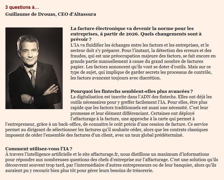 L’IA (intelligence artificielle) fait bouger les lignes de l’affacturage