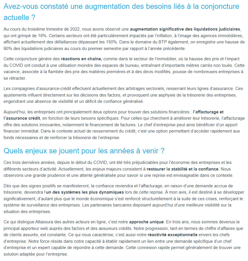 Article FINMAG : Altassura 2023 : naviguer à travers les défis économiques avec l’aide de cette véritable place de marché - Article 3