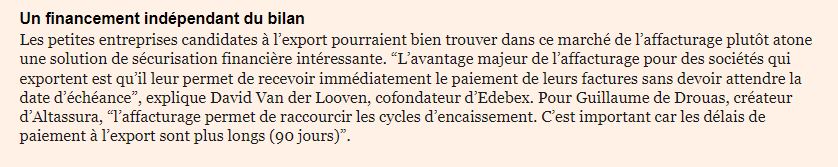 Article LE NOUVEL ÉCONOMISTE : Les factors résilients face à la crise